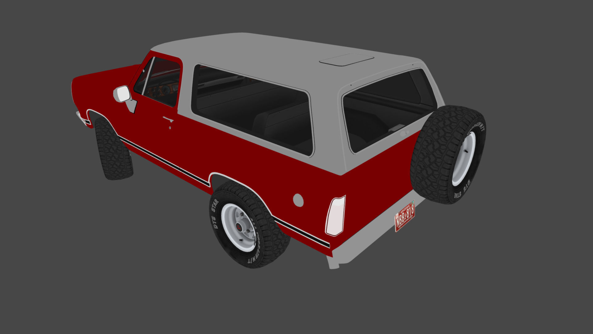 American generic offroad car Low-poly 3D model_36