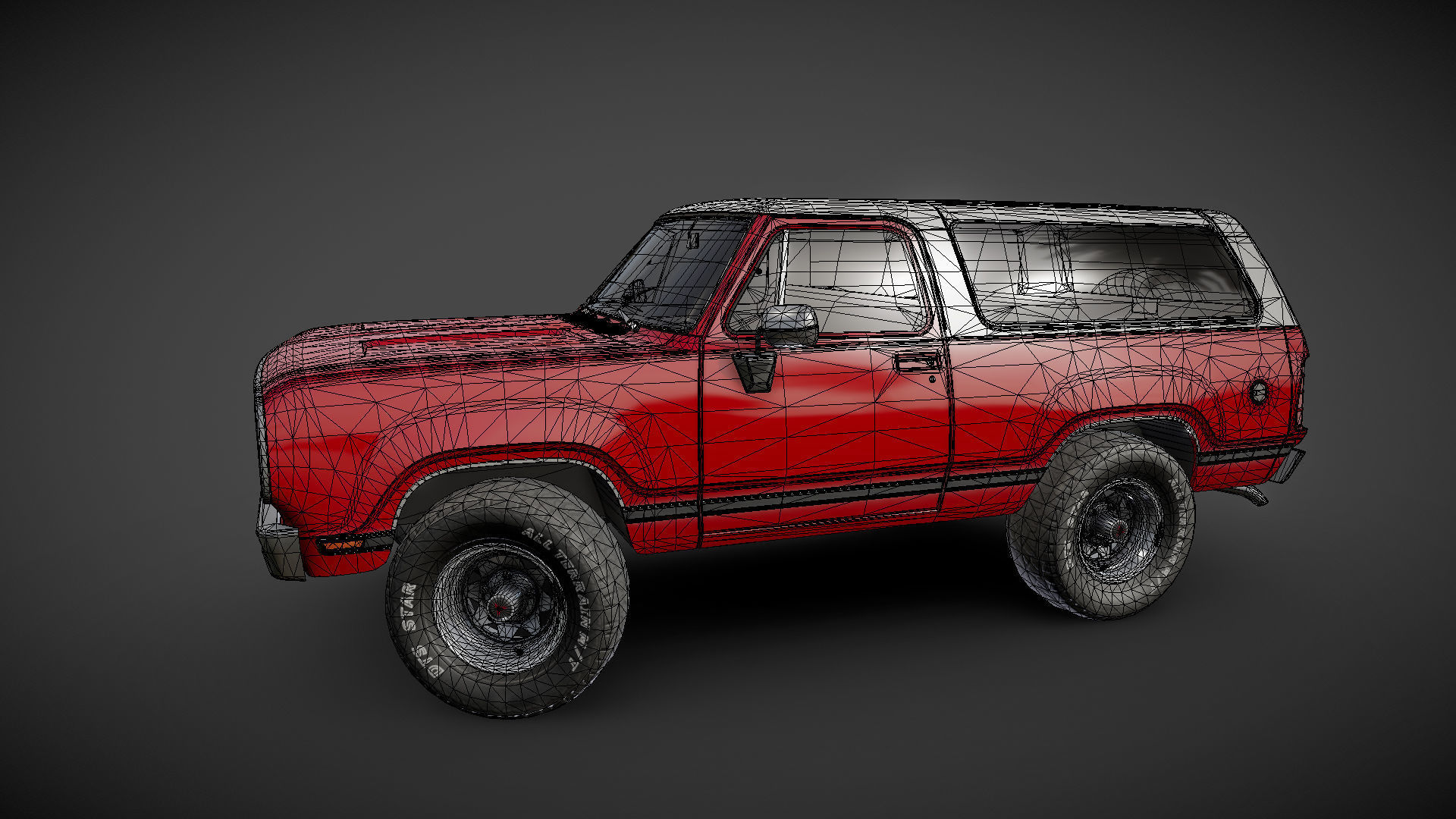 American generic offroad car Low-poly 3D model_31