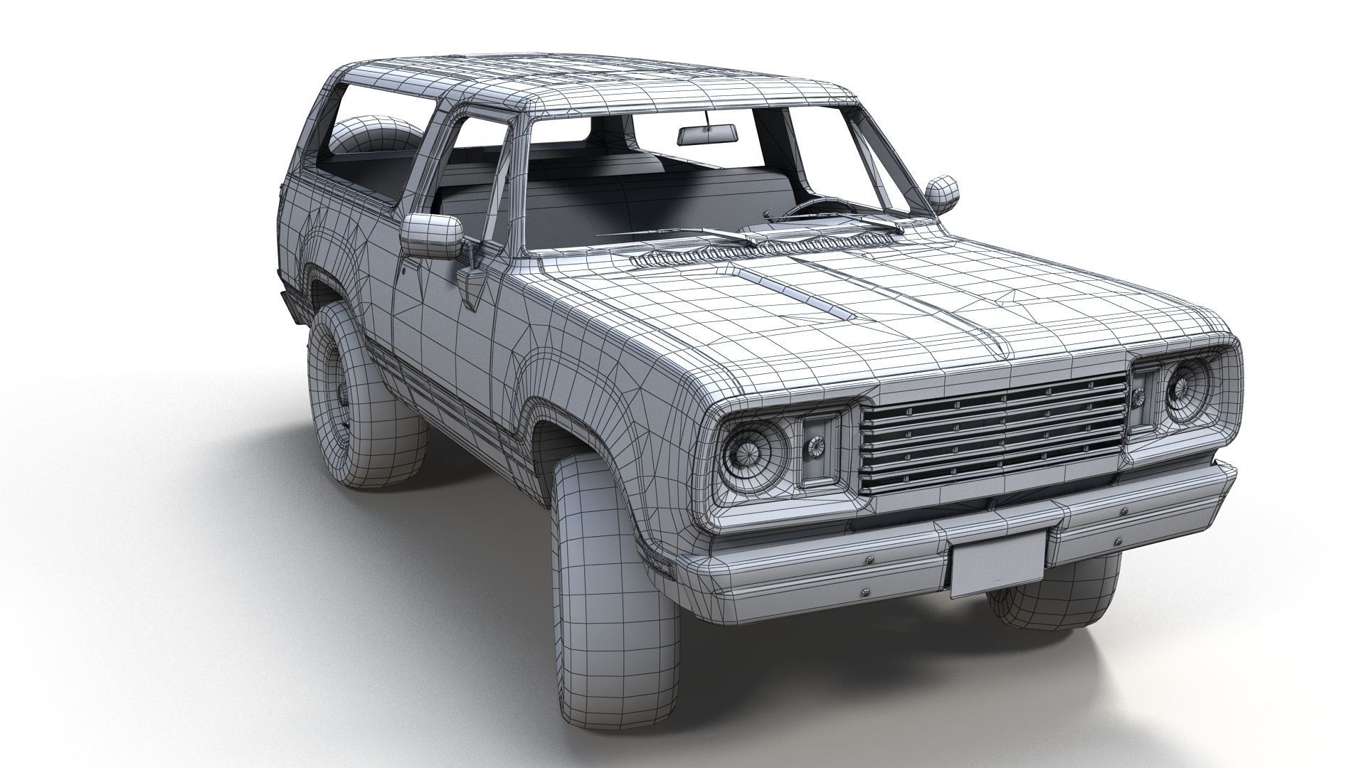 American generic offroad car Low-poly 3D model_20