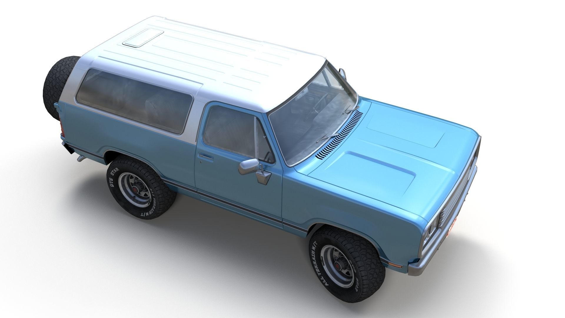 American generic offroad car Low-poly 3D model_8