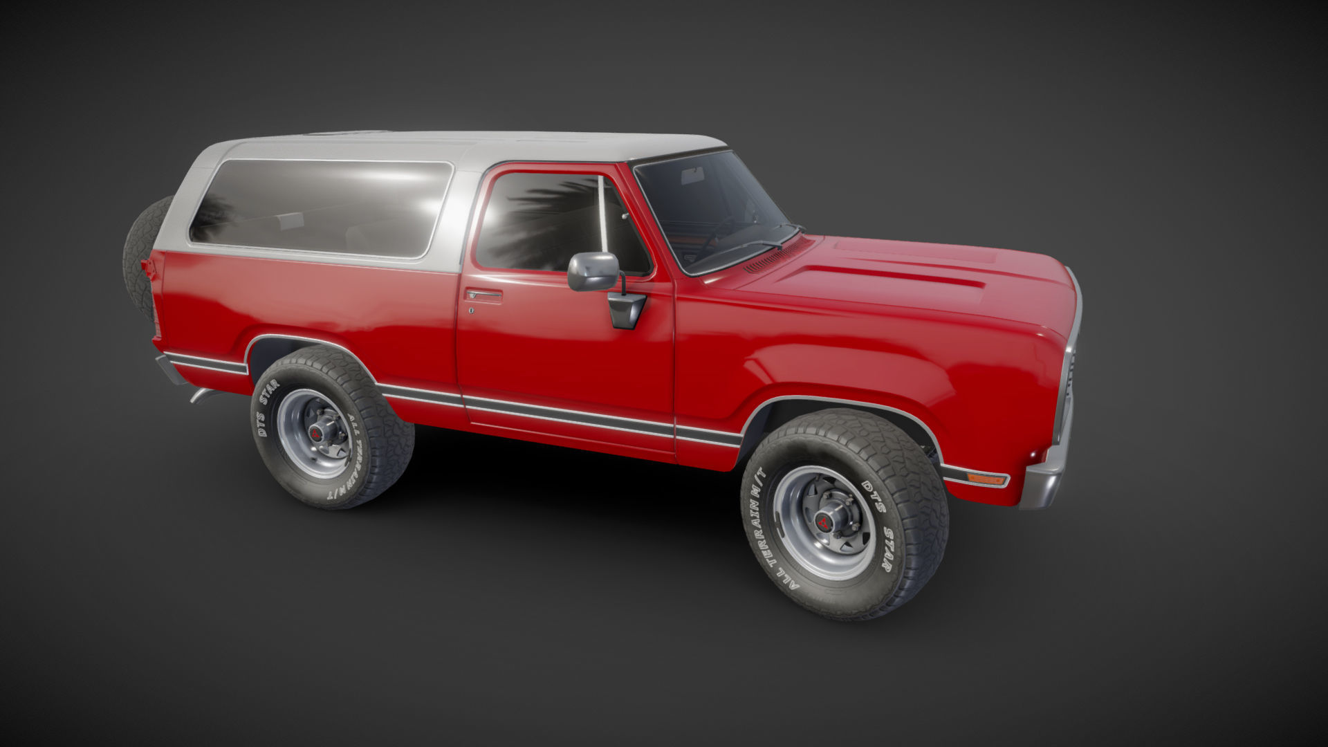 American generic offroad car Low-poly 3D model_26