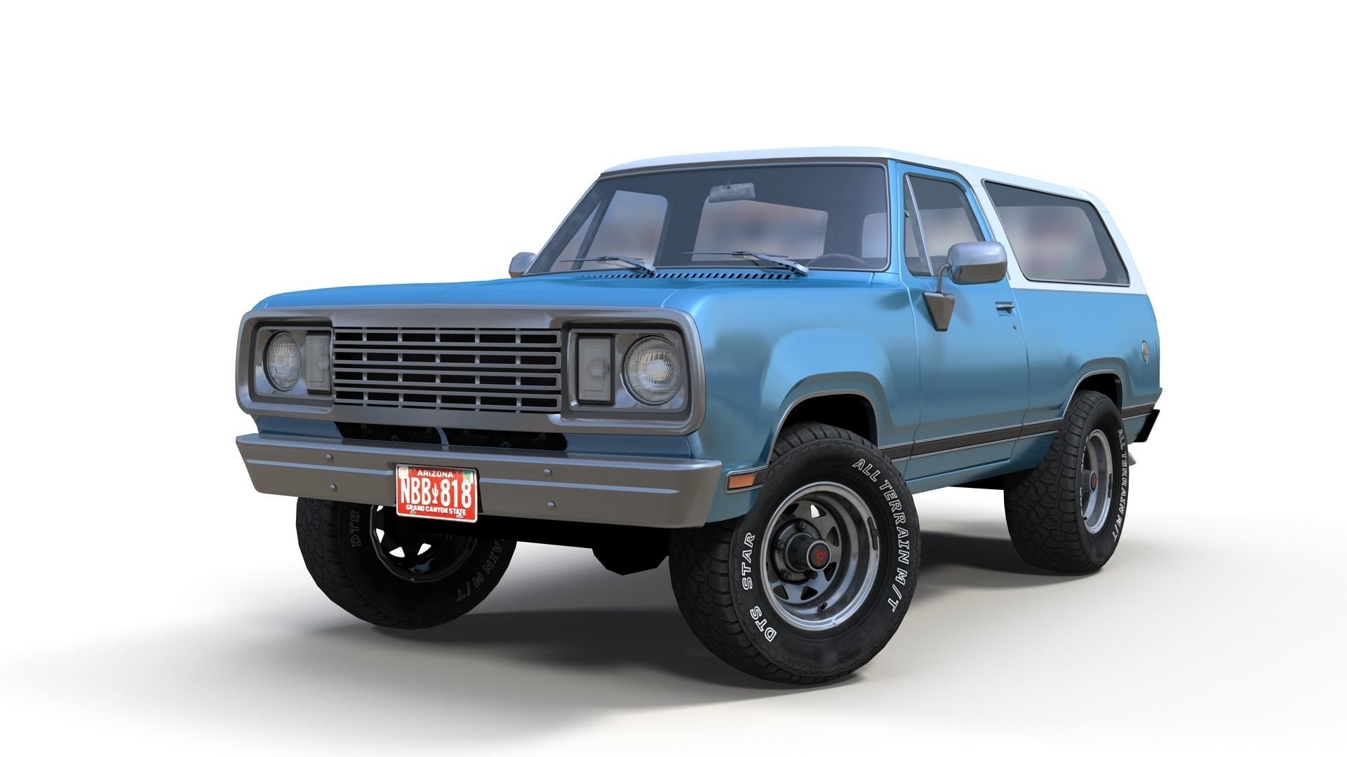 American generic offroad car Low-poly 3D model_11