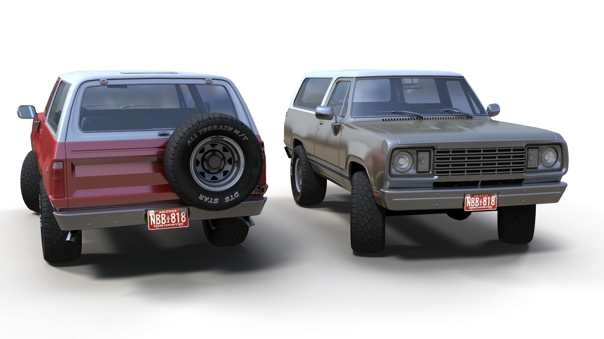 American generic offroad car Low-poly 3D model_4