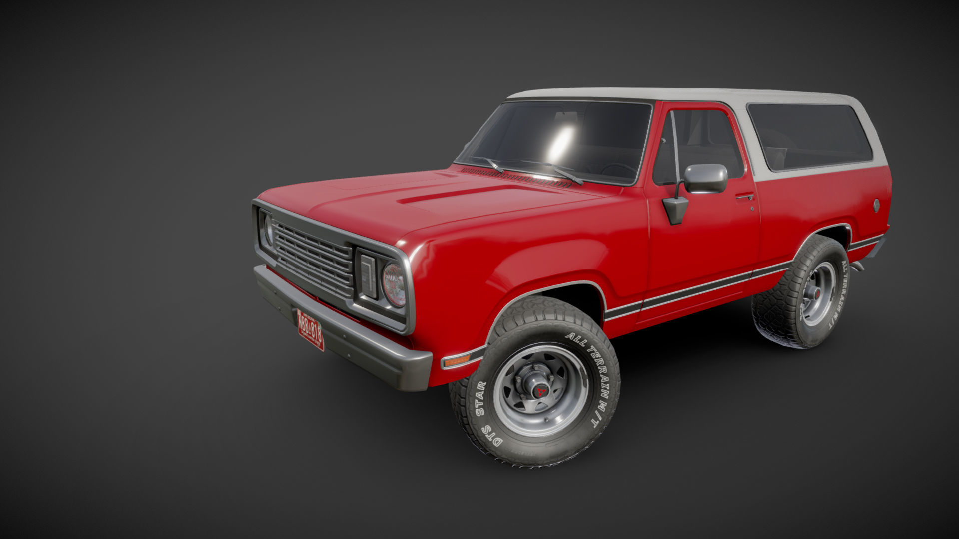 American generic offroad car Low-poly 3D model_22