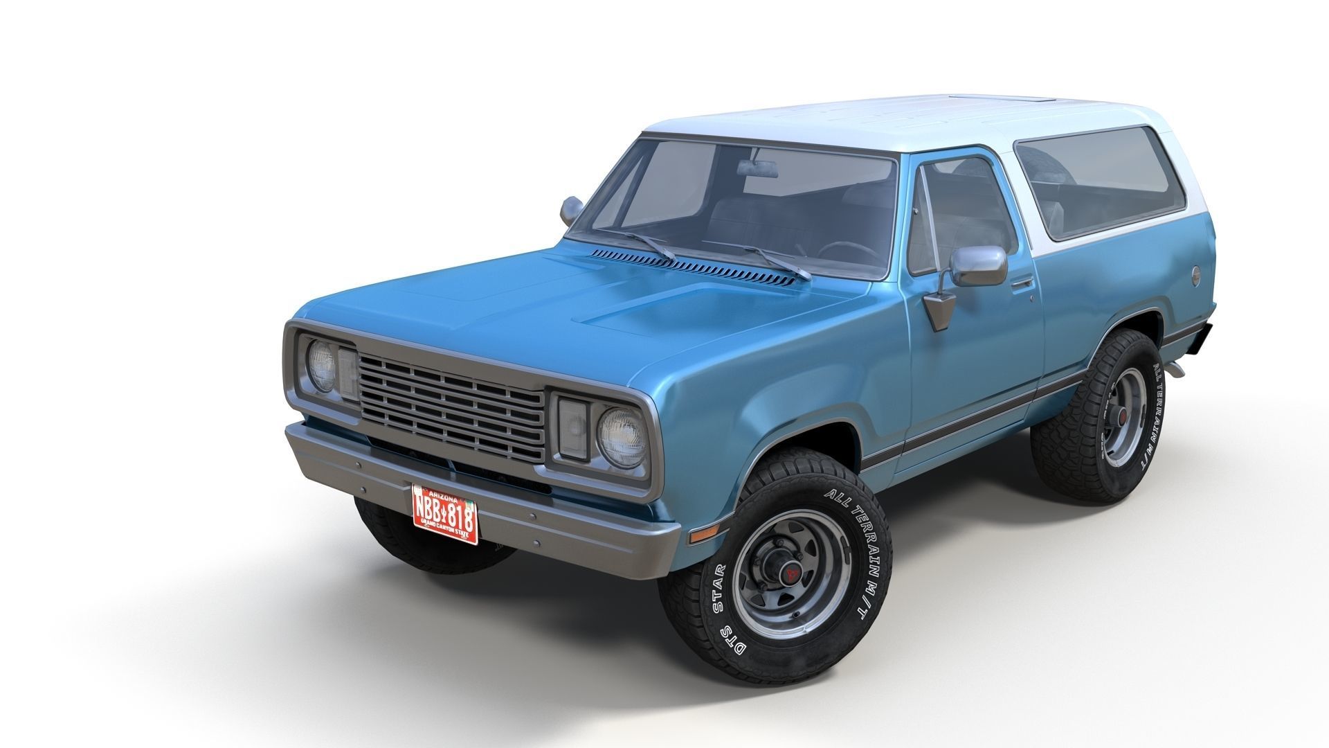 American generic offroad car Low-poly 3D model_6