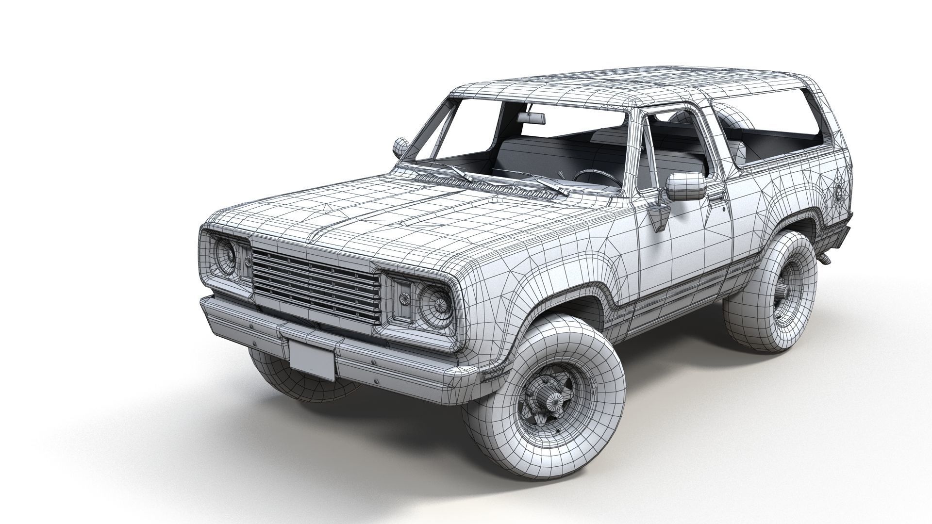 American generic offroad car Low-poly 3D model_14