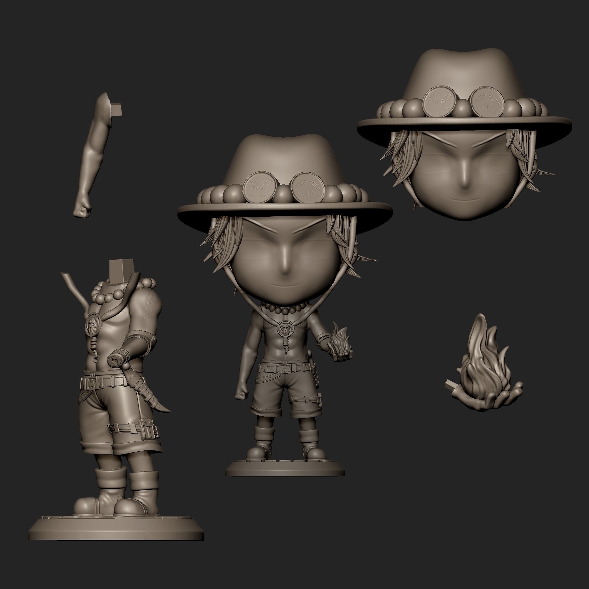 Portgas D Ace 3D print model_12