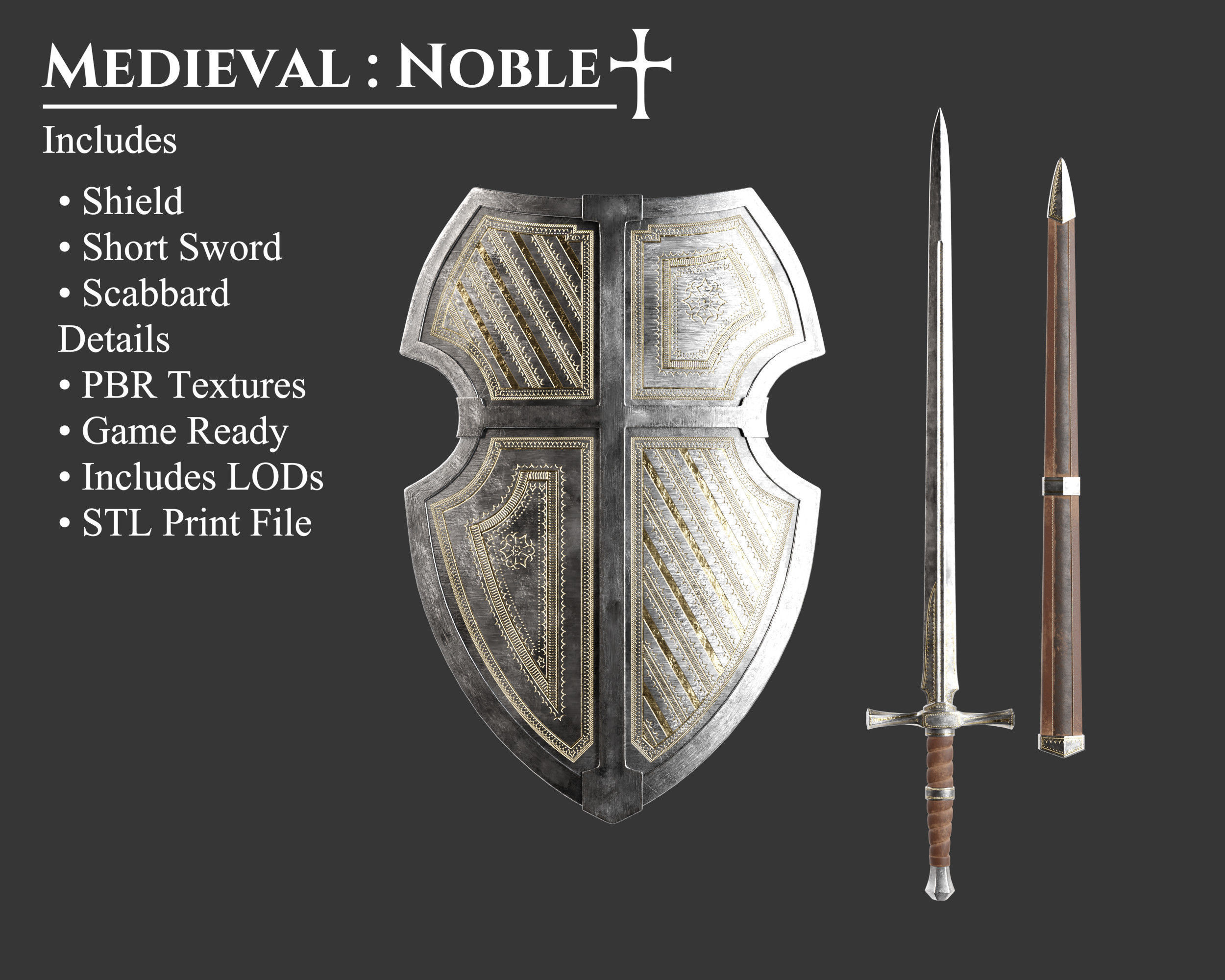 Medieval Collection Noble Sword and Shield _1