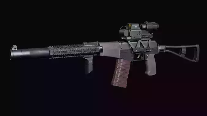 AS VAL russian rifle  Low-poly 3D model