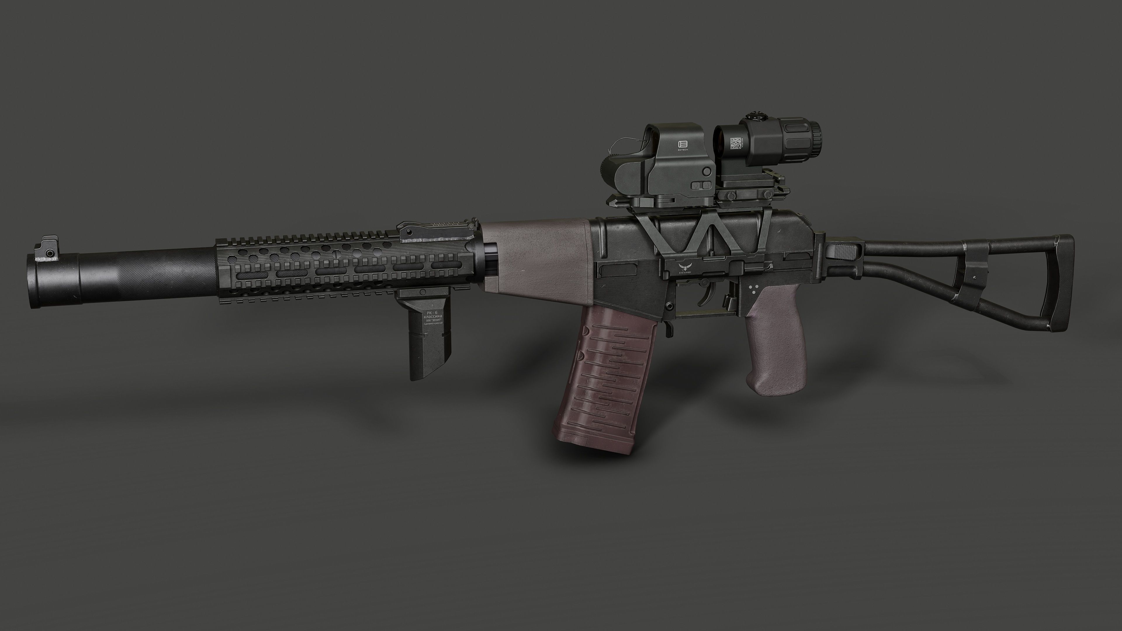 AS VAL russian rifle  Low-poly 3D model_2