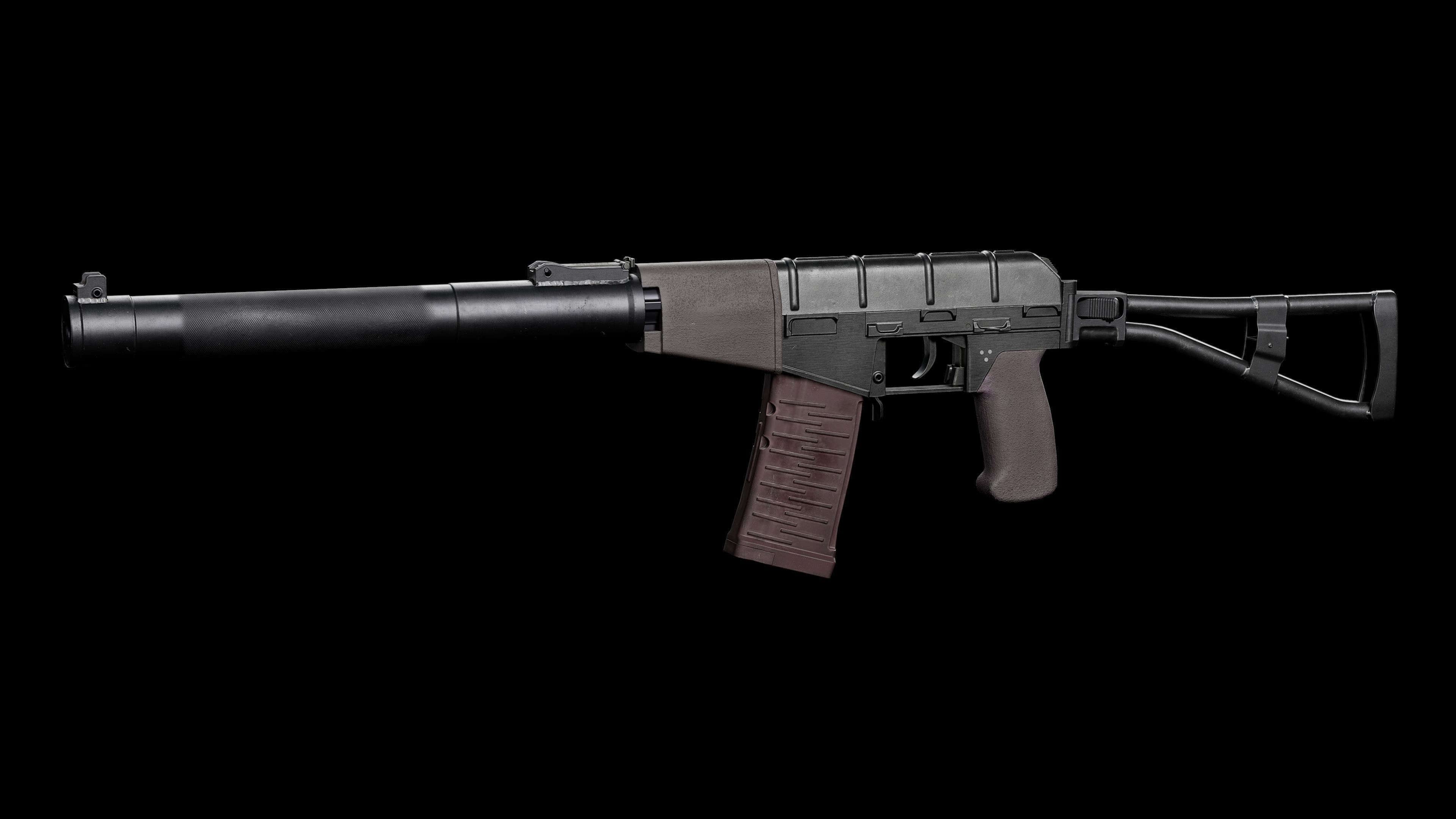 AS VAL russian rifle  Low-poly 3D model_10