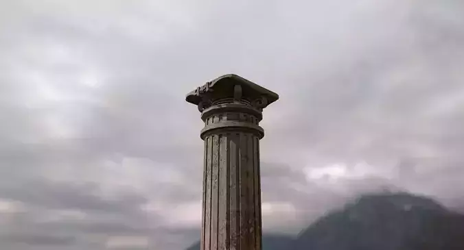 Column wooden 3D model