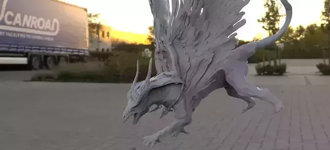 Griffin dragon flying