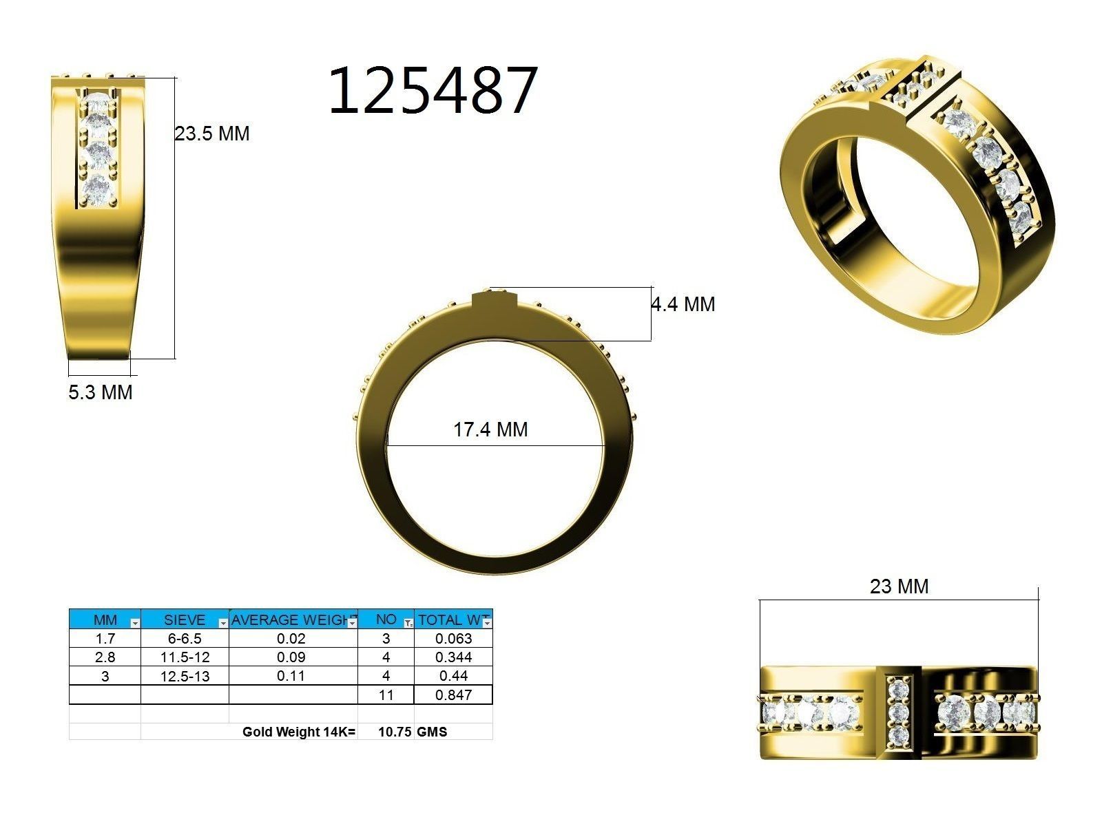 Ring - 125487 3D print model_12