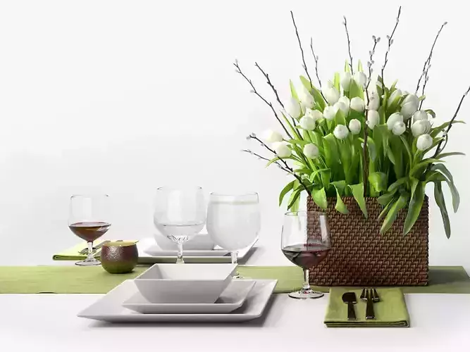 Tulip Centerpiece set 3D model