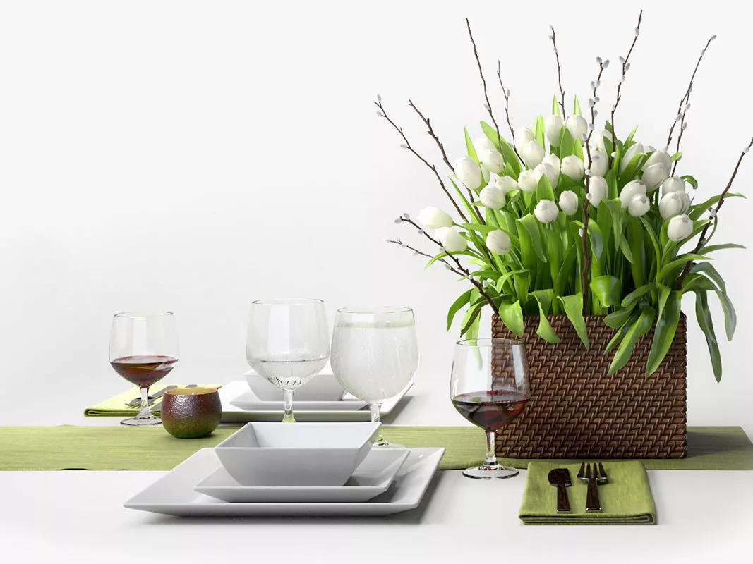 Tulip Centerpiece set 3D model