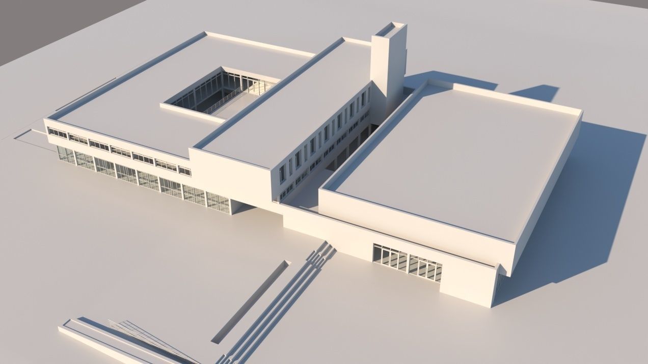 University High School Building 3D model_6