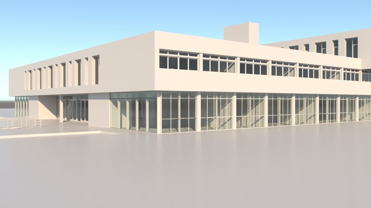 University High School Building 3D model_9