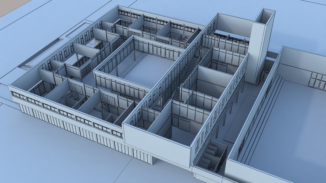 University High School Building 3D model_4