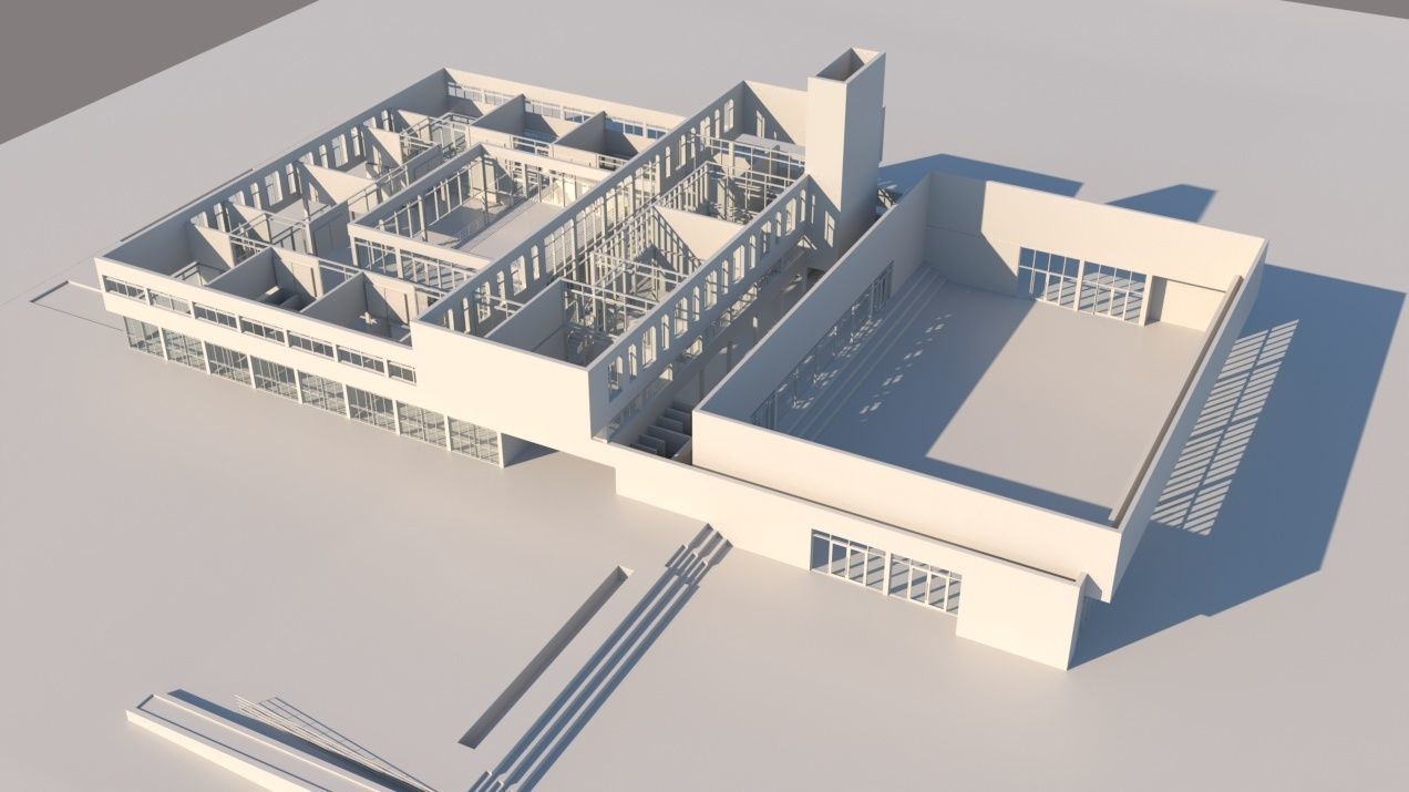 University High School Building 3D model_7