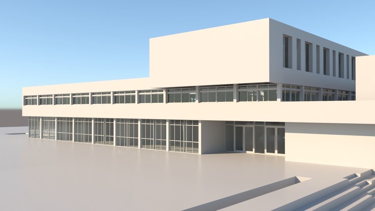 University High School Building 3D model_5