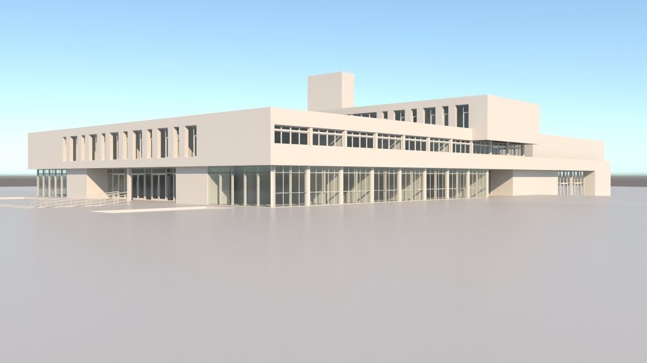 University High School Building 3D model_3
