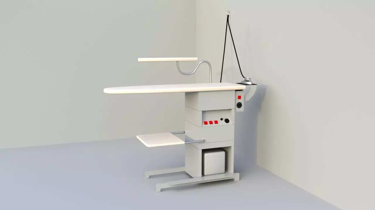 Industrial ironing table 3D model_0
