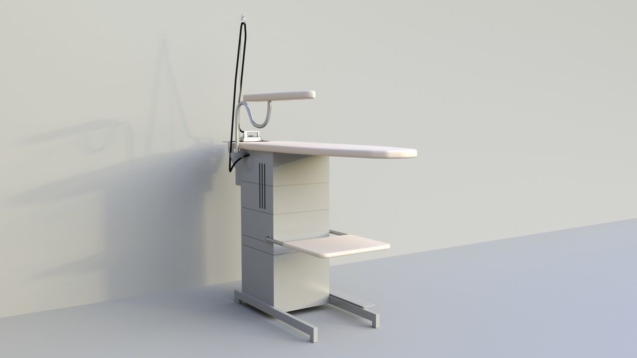 Industrial ironing table 3D model_1