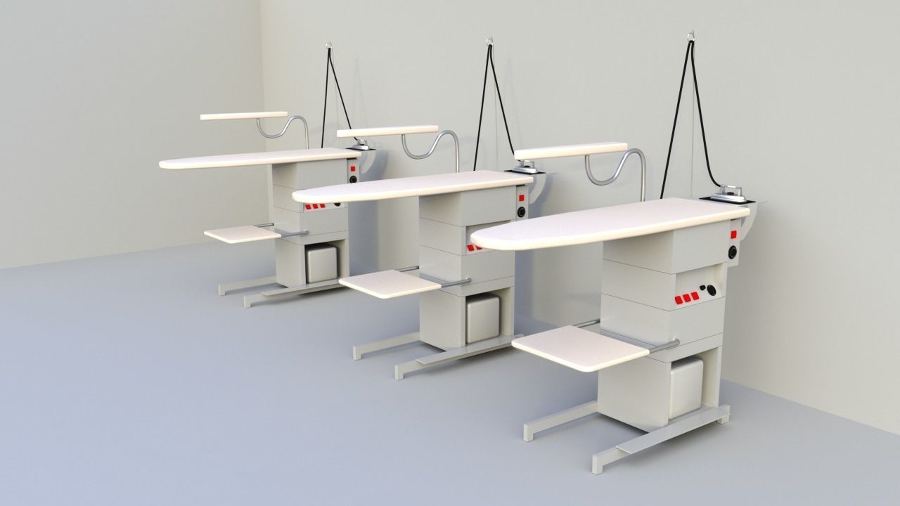 Industrial ironing table 3D model_5