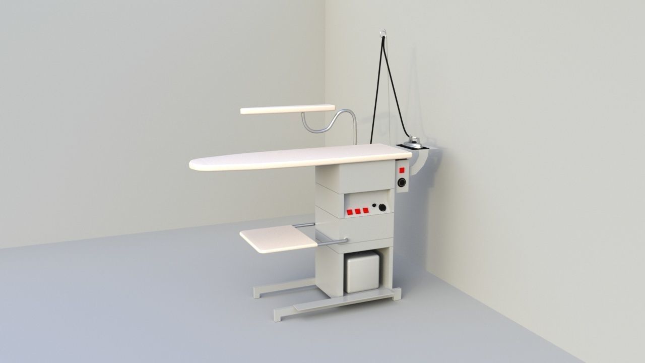 Industrial ironing table 3D model_3