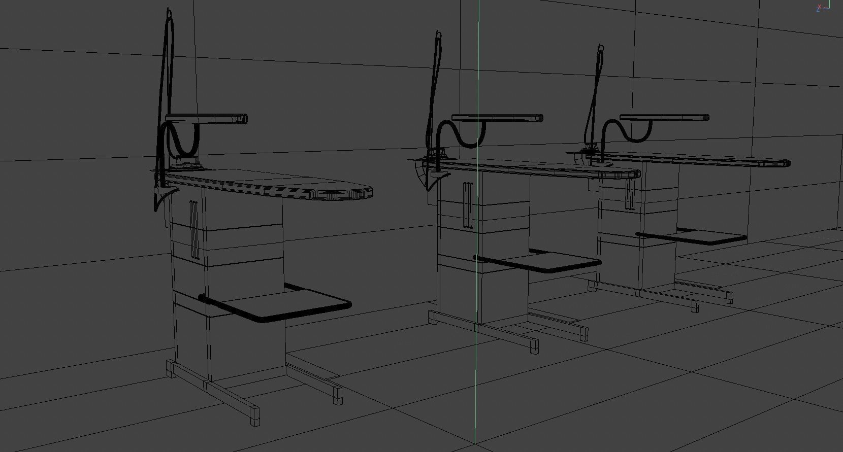 Industrial ironing table 3D model_10