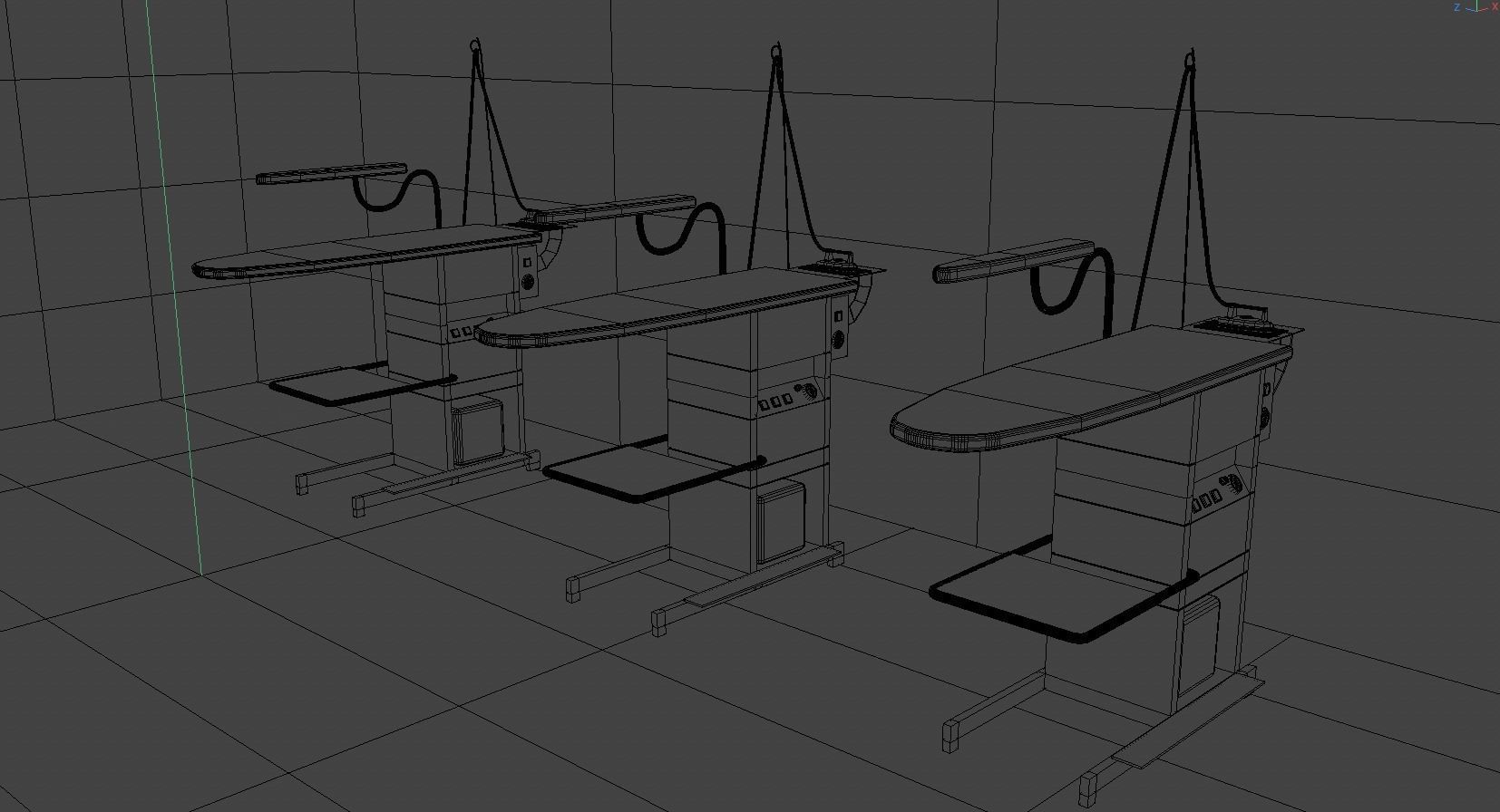 Industrial ironing table 3D model_11