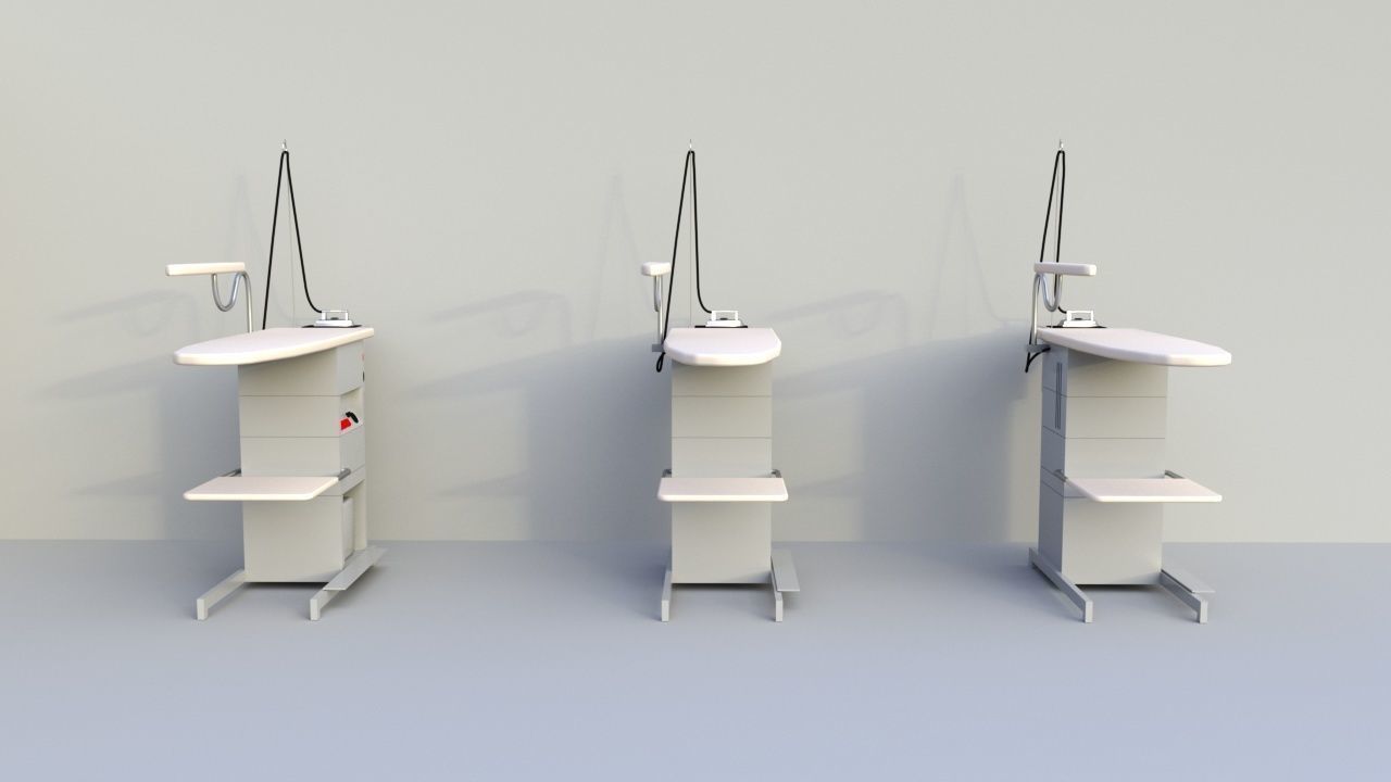 Industrial ironing table 3D model_6