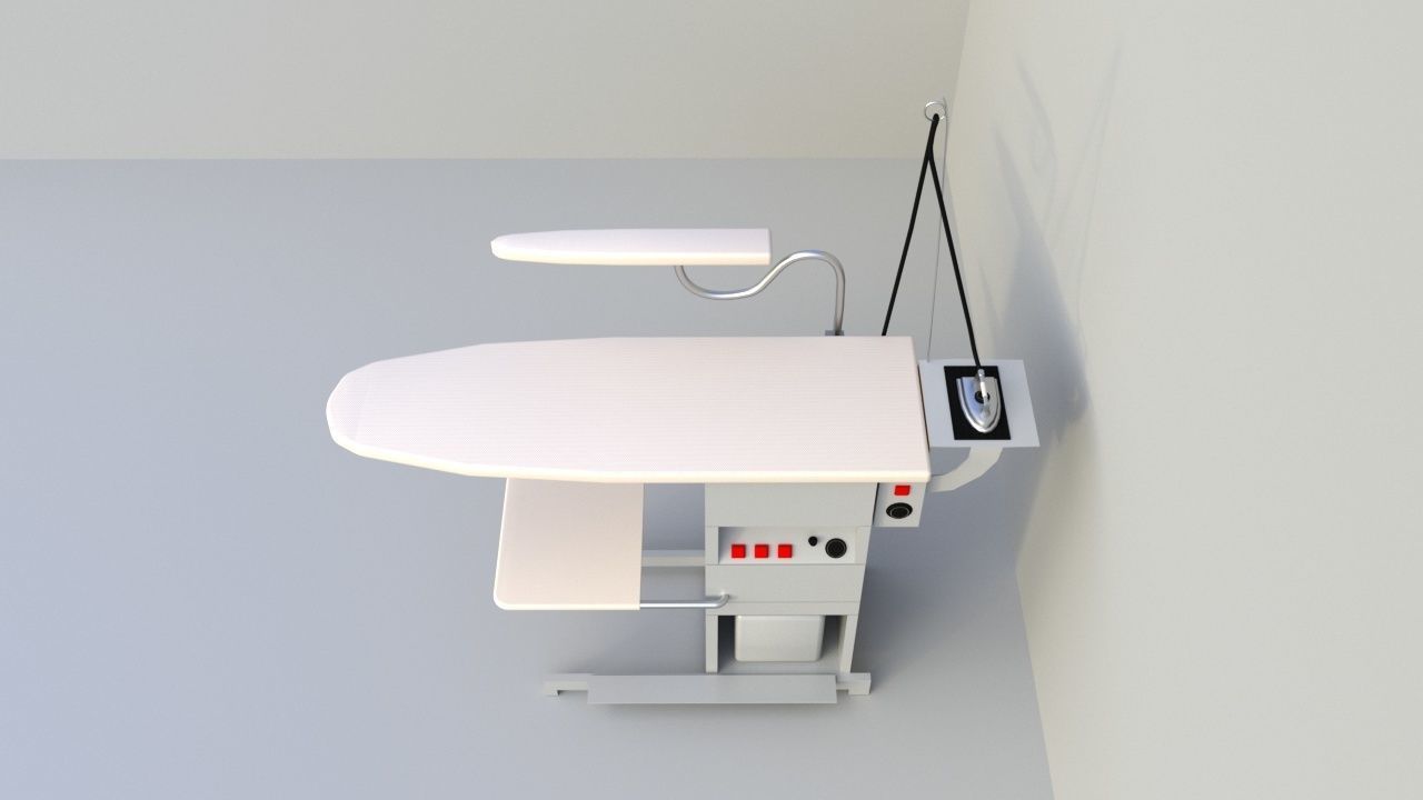 Industrial ironing table 3D model_2