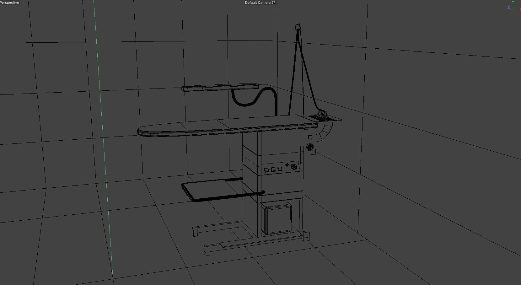 Industrial ironing table 3D model_9
