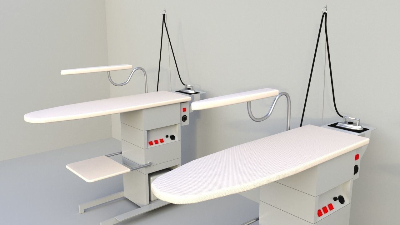Industrial ironing table 3D model_7