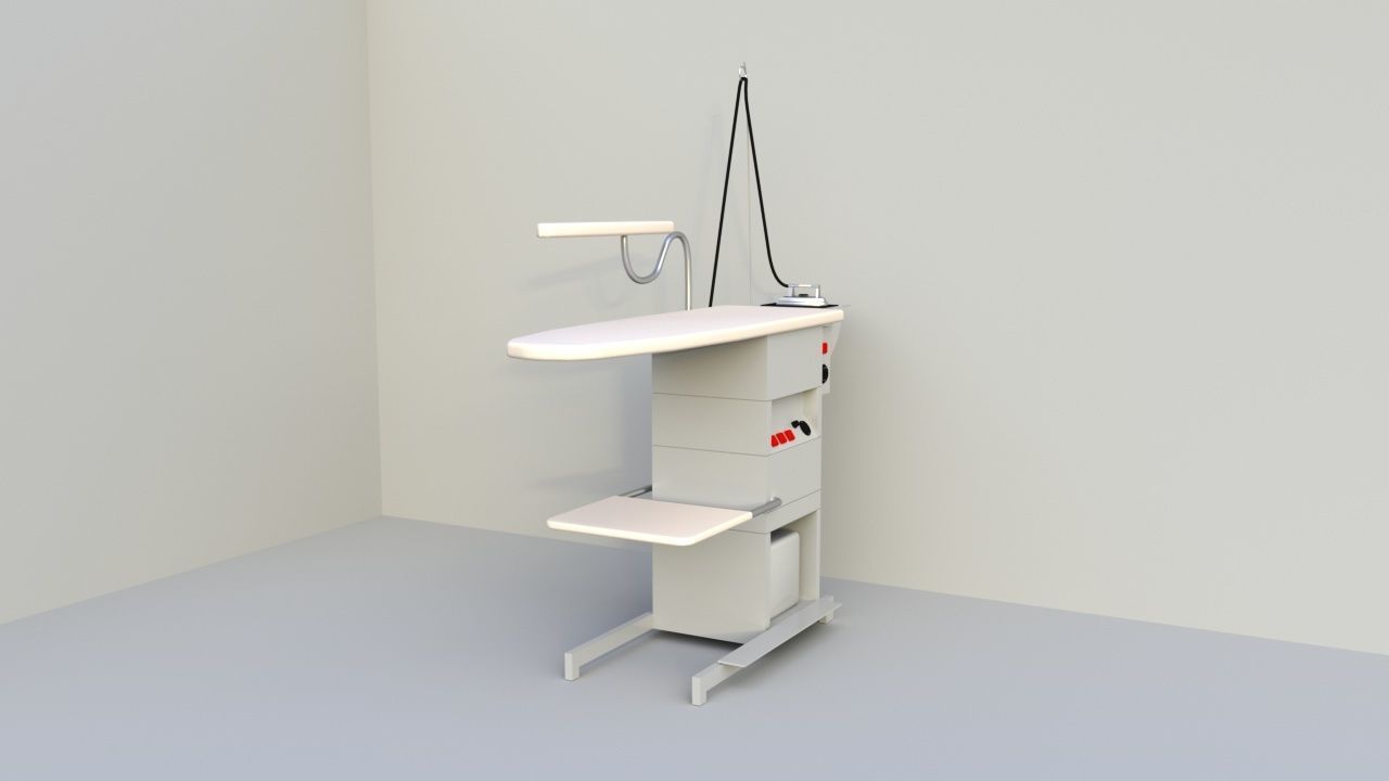 Industrial ironing table 3D model_4