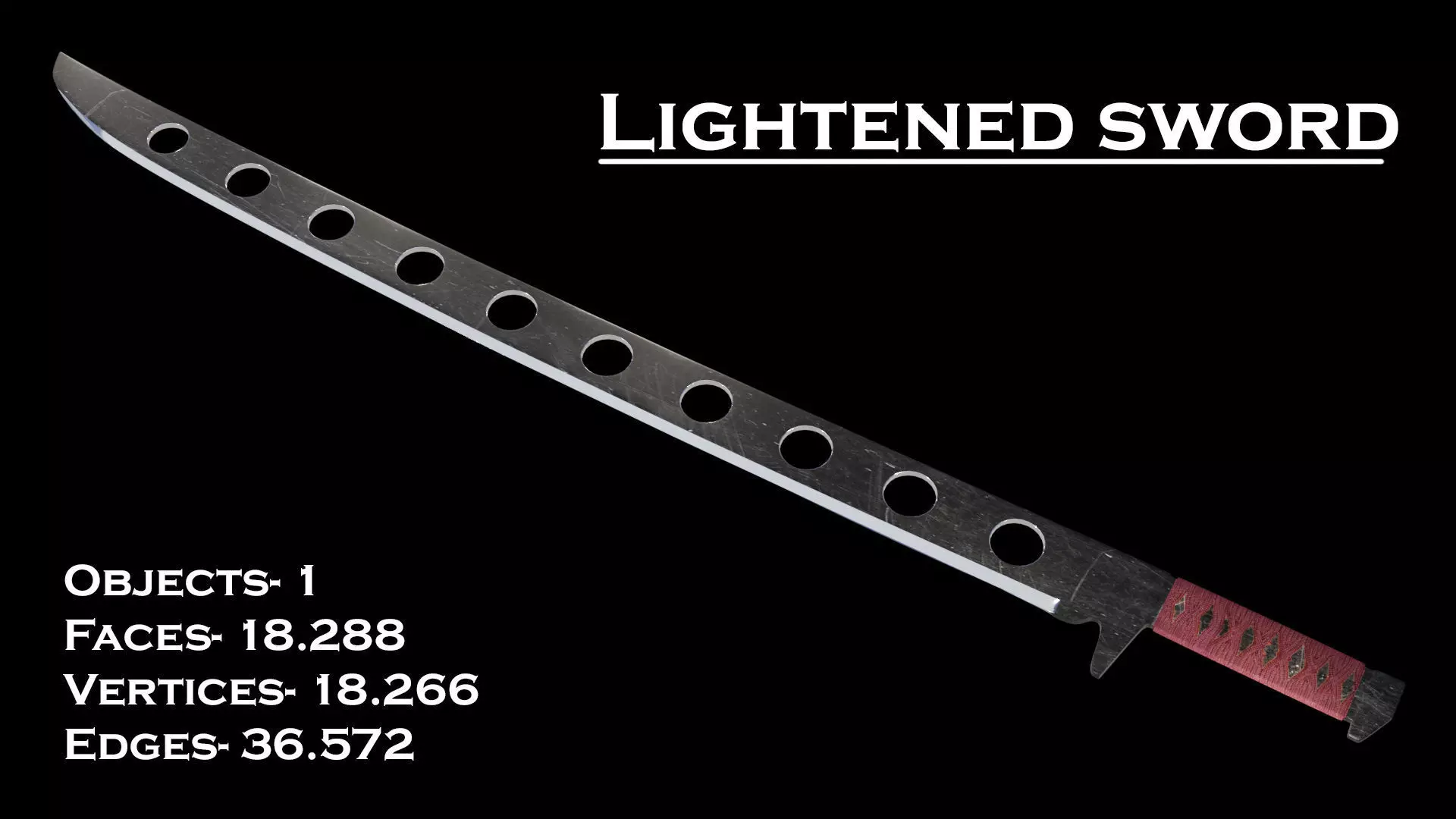 Lightweight Sword high-poly Free low-poly 3D model_0