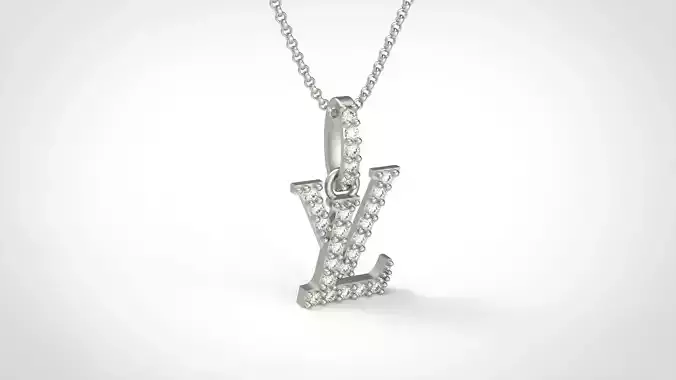 Model 342  LV Louis Vuitton Diamond Pendant