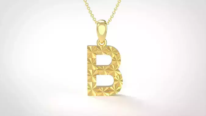 Model 344 Alphabets Necklace  The Letter B Necklace Texture