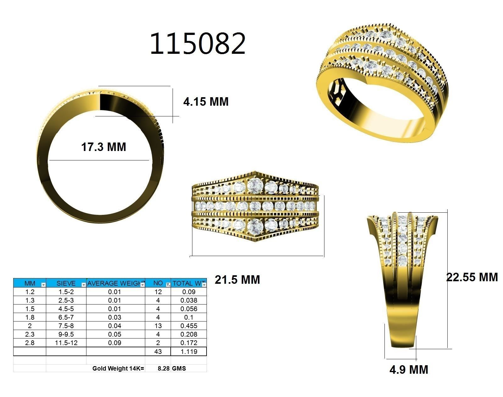Ring - 115082 3D print model_12