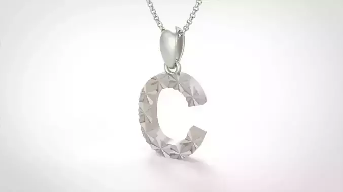 Model 345 Alphabets Necklace  The Letter C Necklace Texture