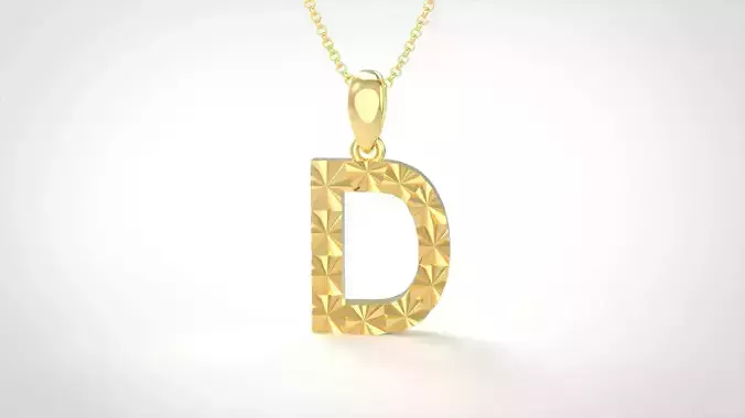 Model 346 Alphabets Necklace  The Letter D Necklace Texture