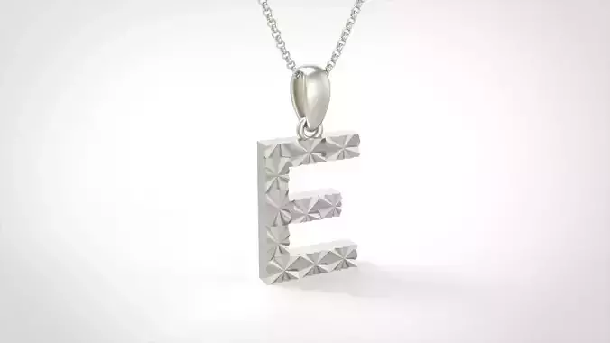 Model 347 Alphabets Necklace  The Letter E Necklace Texture