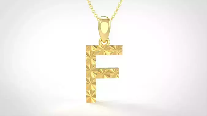 Model 348 Alphabets Necklace  The Letter F Necklace Texture