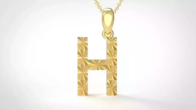 Model 350 Alphabets Necklace  The Letter H Necklace Texture