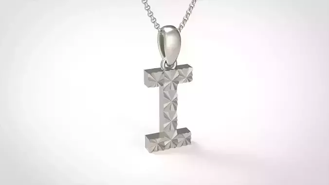Model 351 Alphabets Necklace  The Letter I Necklace Texture
