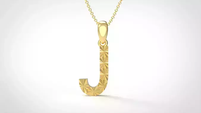 Model 352 Alphabets Necklace  The Letter J Necklace Texture