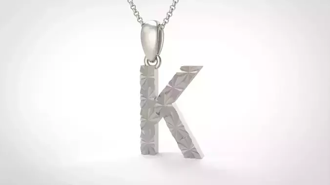 Model 353 Alphabets Necklace  The Letter K Necklace Texture