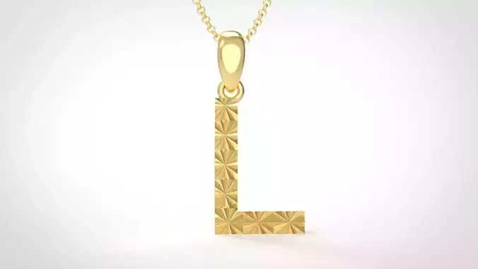 Model 354 Alphabets Necklace  The Letter L Necklace Texture